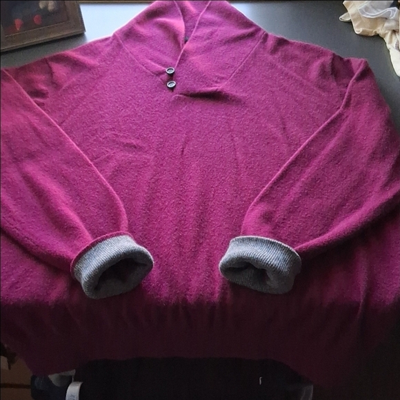 Greyson • Narragansett Cashmere Shawl Sweater Purple XXL